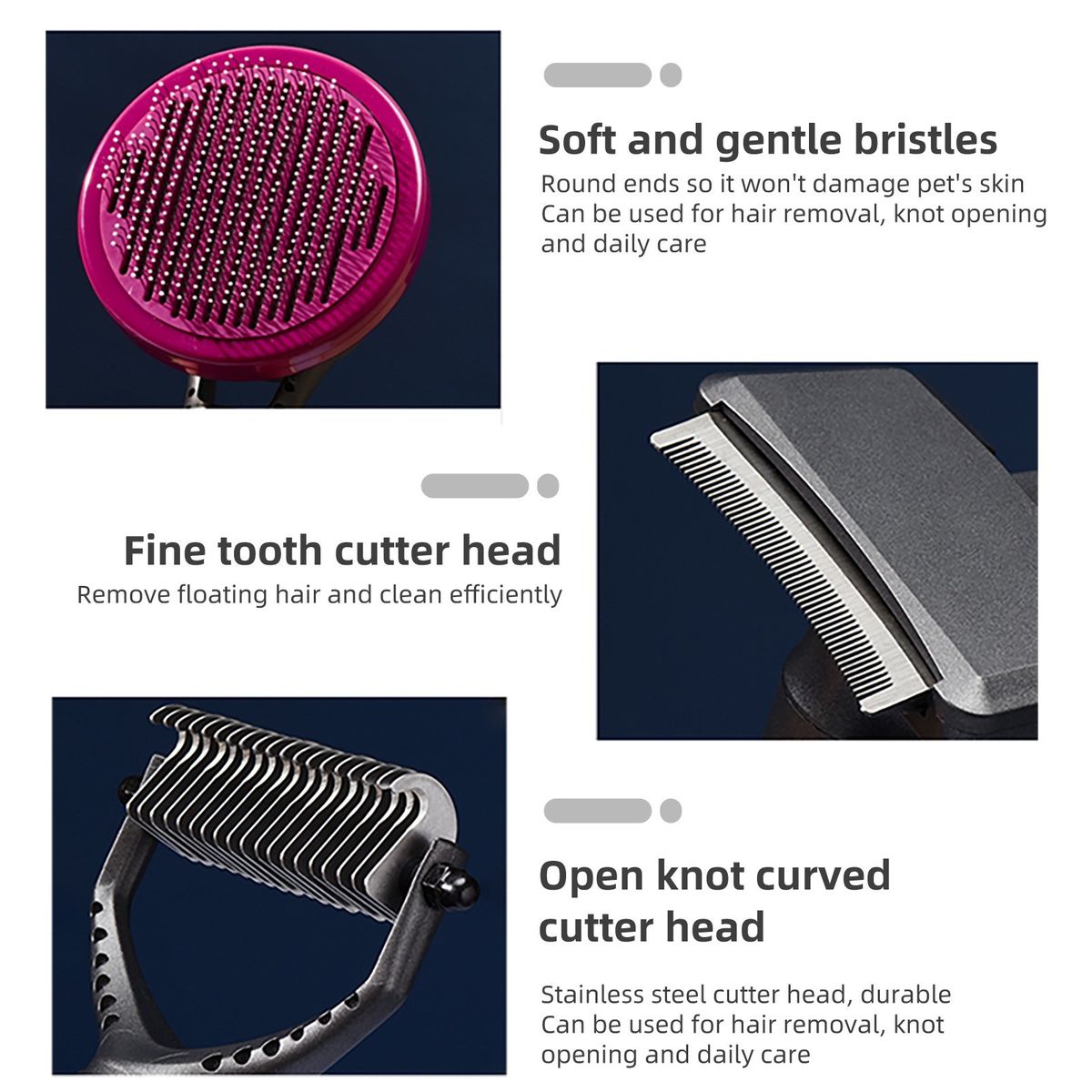 ELS PET Pet Grooming Brush Kits Dogs Brush Set Pet Shedding