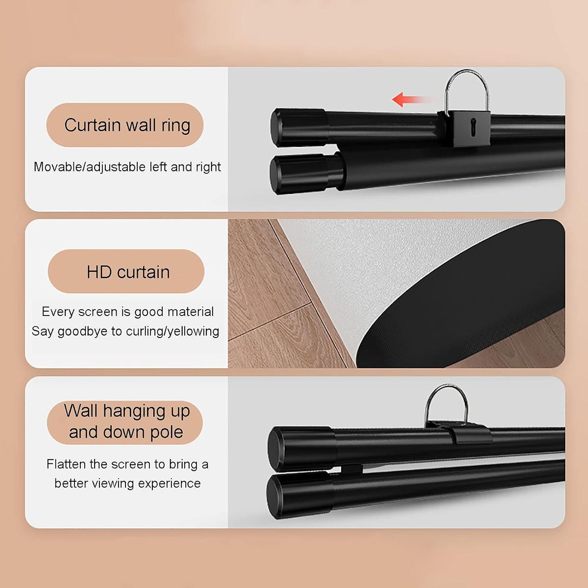 120 Inches Wall Hanging Big Size Projector Screen