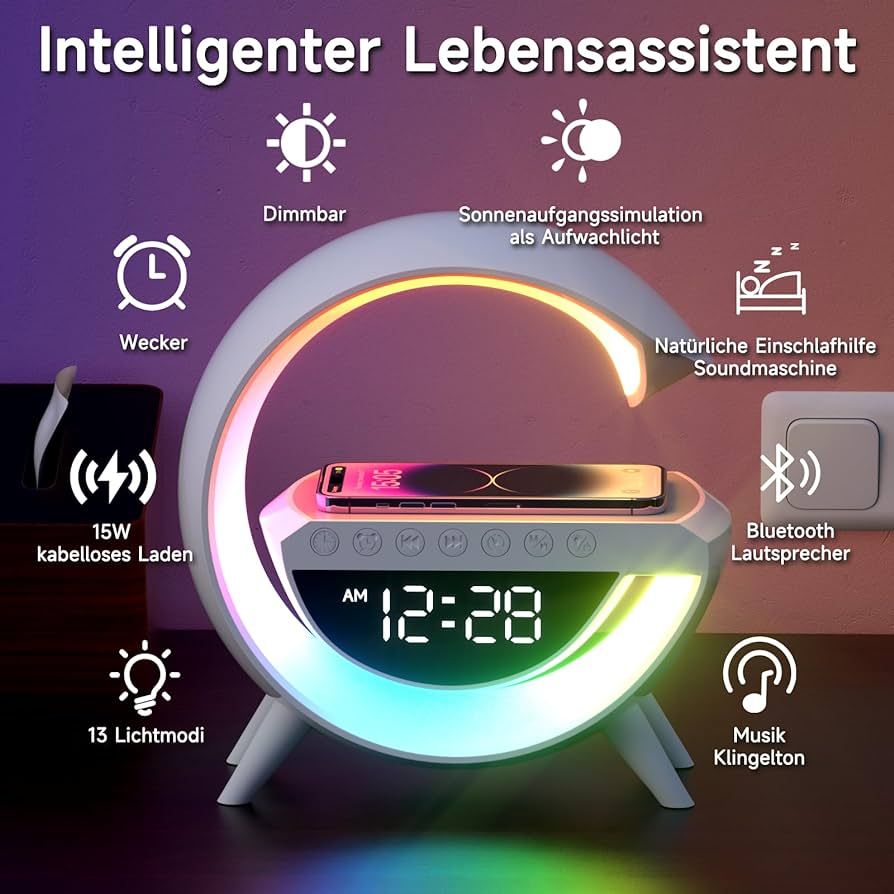 Multifunctional LED Lamp, Wireless Charger+Bluetooth Speaker