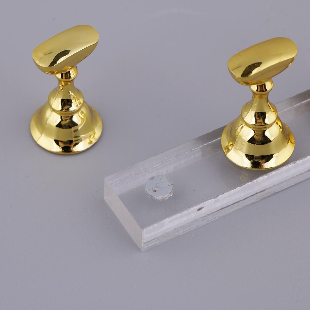 5Pcs Nail Tips Practice Stand Holder For False Tips Display Golden