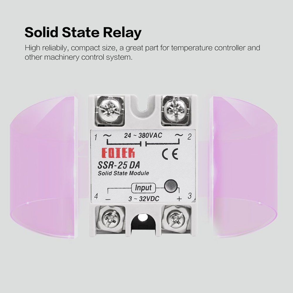 Solid State Relay DC-AC SSR-10A 25A 40A 60A 80A 100A 3-32V DC TO 24-380V AC White