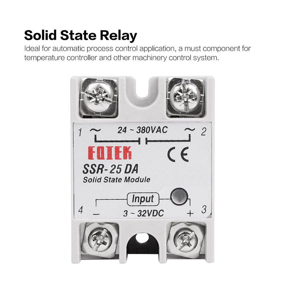 Solid State Relay DC-AC SSR-10A 25A 40A 60A 80A 100A 3-32V DC TO 24-380V AC White