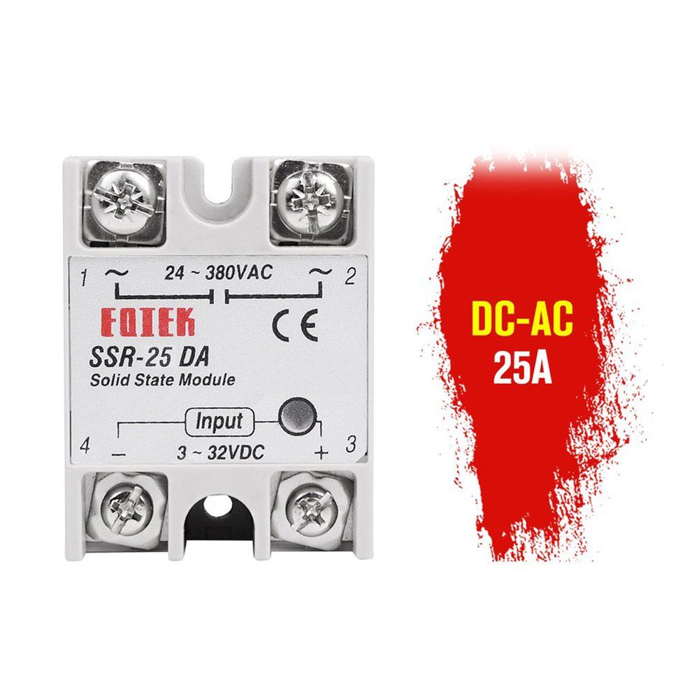 Solid State Relay DC-AC SSR-10A 25A 40A 60A 80A 100A 3-32V DC TO 24-380V AC White