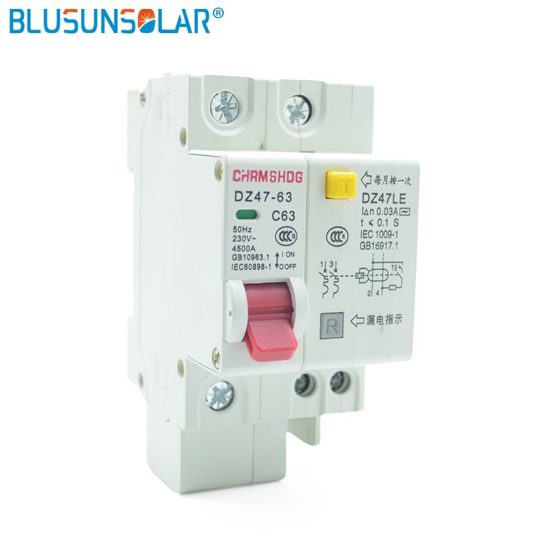 RCBO SOLARB 230V 1P+N Residual Current Circuit Breaker With Over And Short Current Leakage Protection Breaker