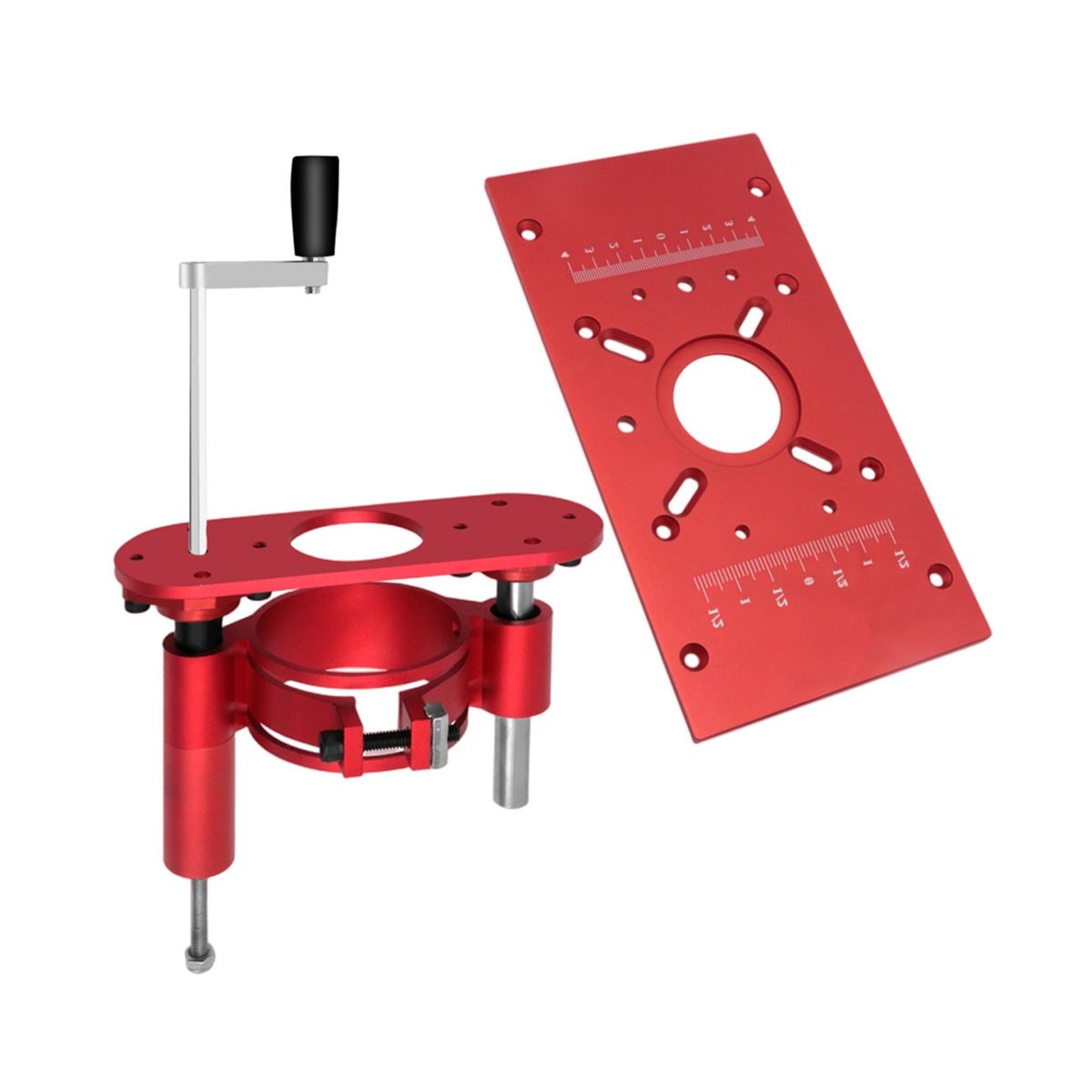 Router Table Insert Plate Router Lift Kit - Woodworking Router Lift Flip Plate for 65mm Motor Trimming Machine-Red