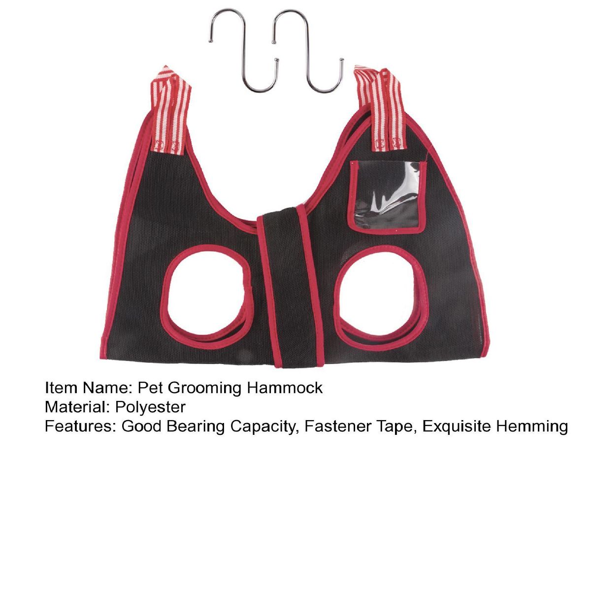 Pet Grooming Hammock Puppy Kitten Trimming Hammock Helper Black