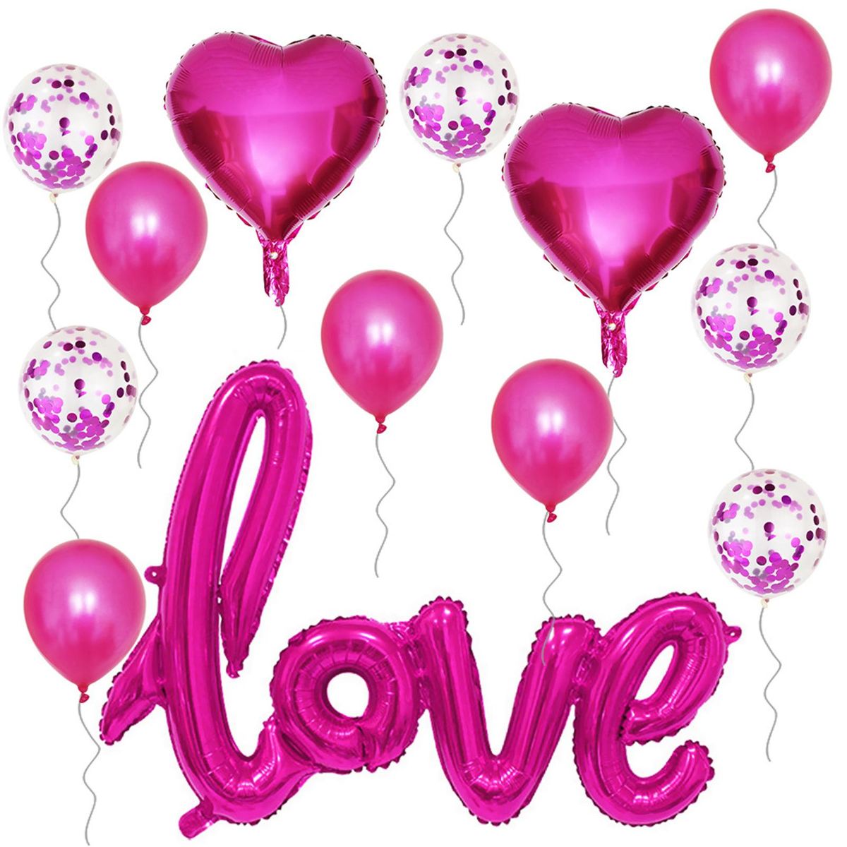 1 Set Love Letter Balloon Love Heart Balloon Backdrop Wall Proposing Prop