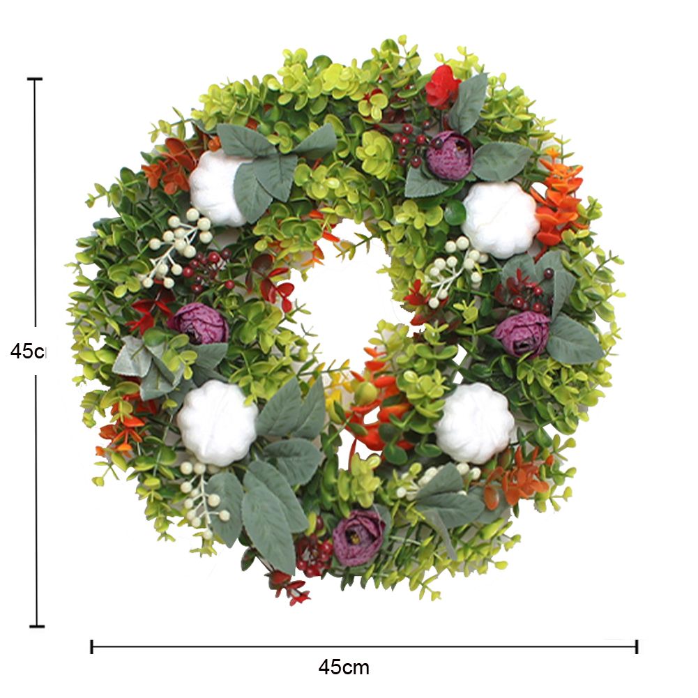 Autumn Wreath For Front Door Outside, Fall Artificial