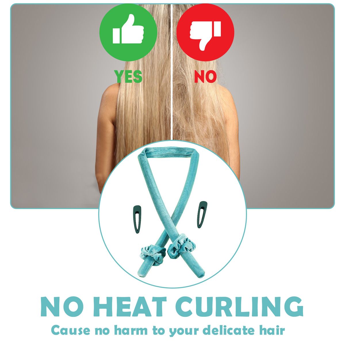 5PCs No Heat Hair Curling Kit For Long Hair Heatless Hair