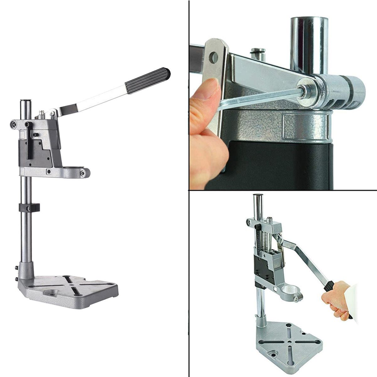 Bench Top Hand Drill Press Table Stand Repair Tool Single Hole