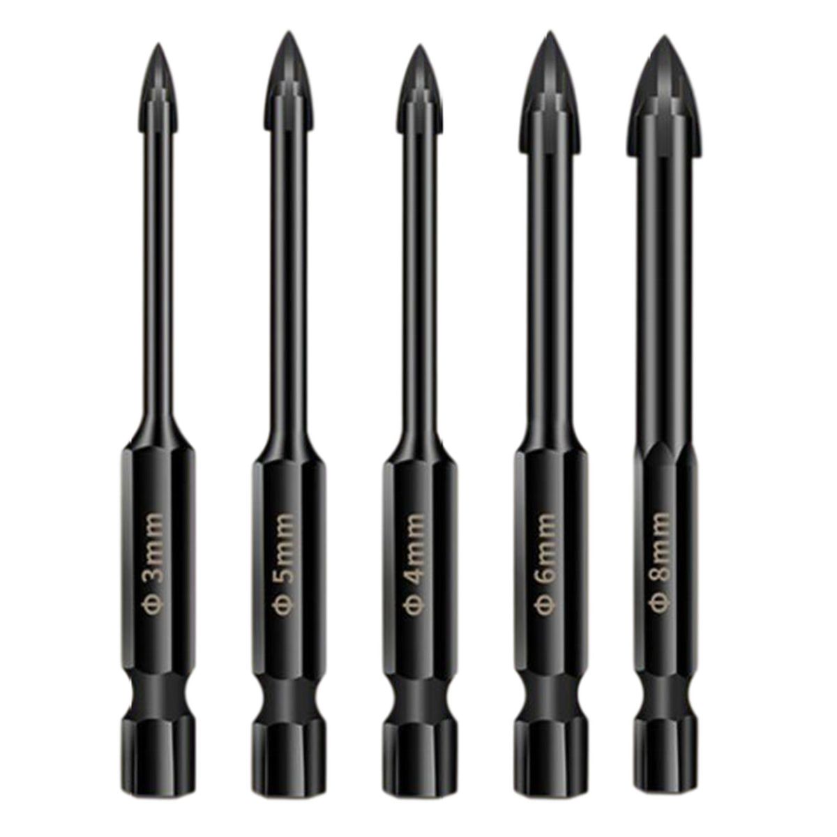 Wall Ceramic Tile Marble Glass Drill Bit Set 5Pcs A