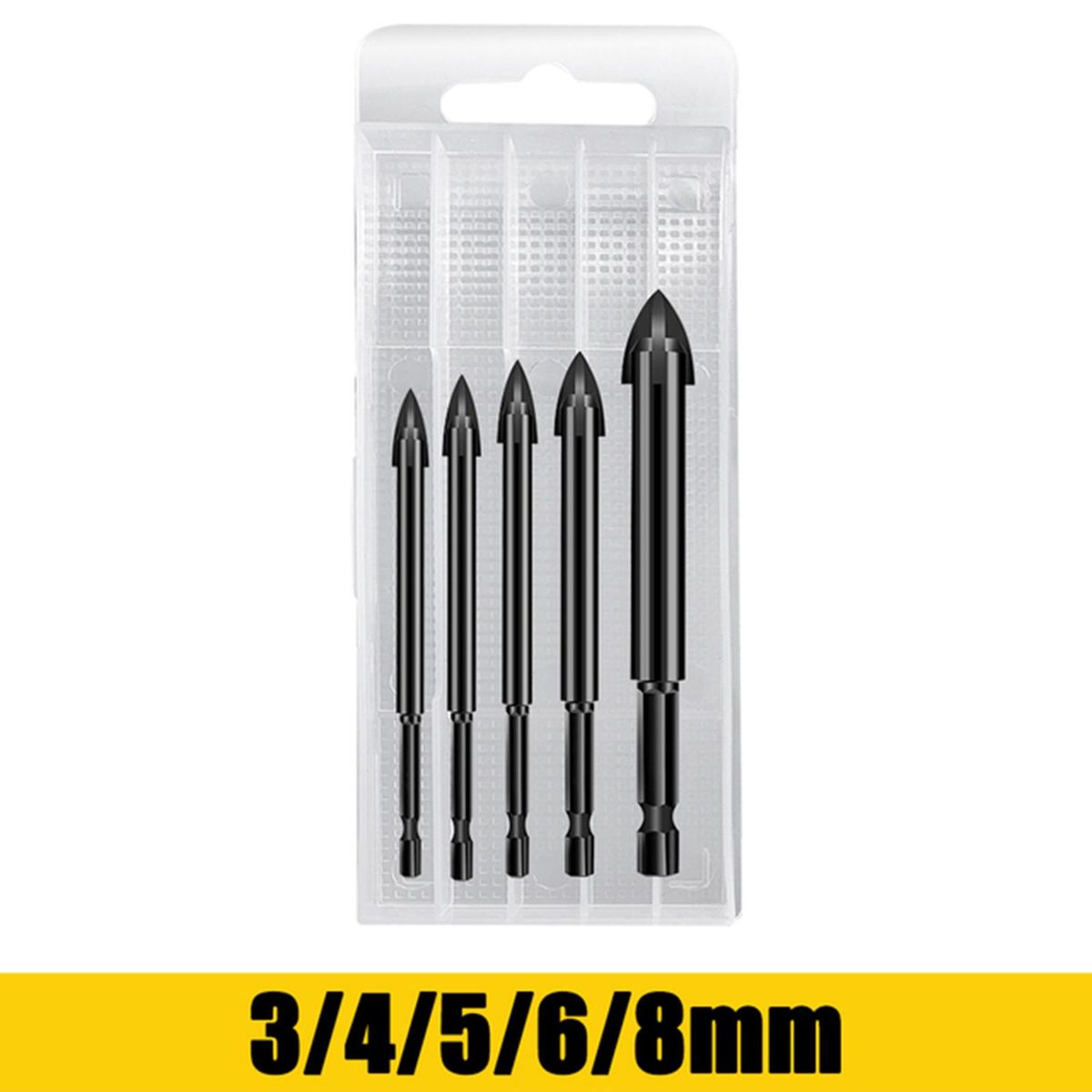 Wall Ceramic Tile Marble Glass Drill Bit Set 5Pcs A