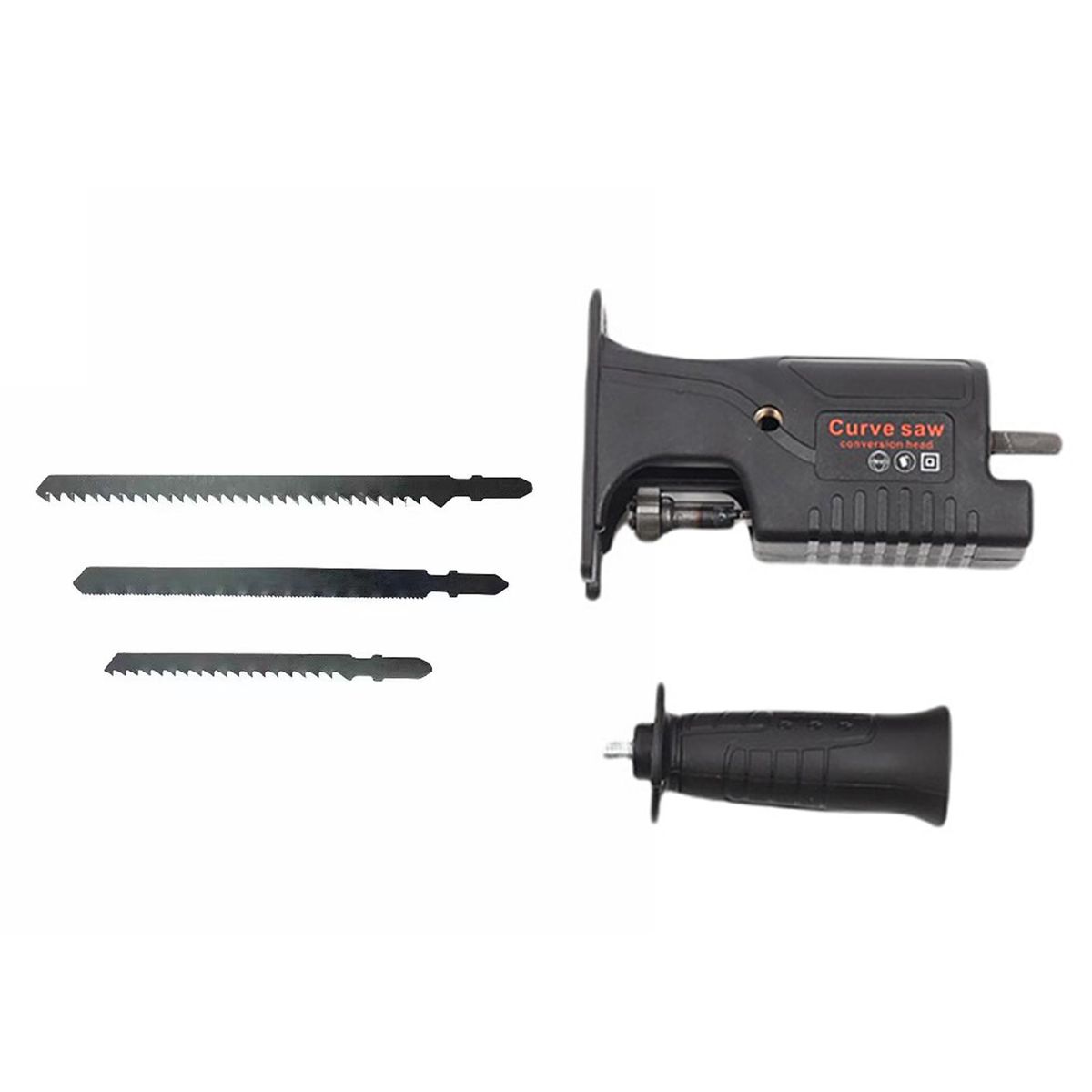 Electric Drill to Reciprocating Saw Adapter with 3 Replaceable Saw Blades Power Drill Modified Tool Electric Saw Converter for Wood Metal Plastic Bone Leather