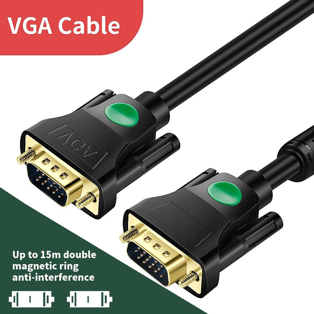 VGA To VGA Cable PC Computer Monitor Projector Male