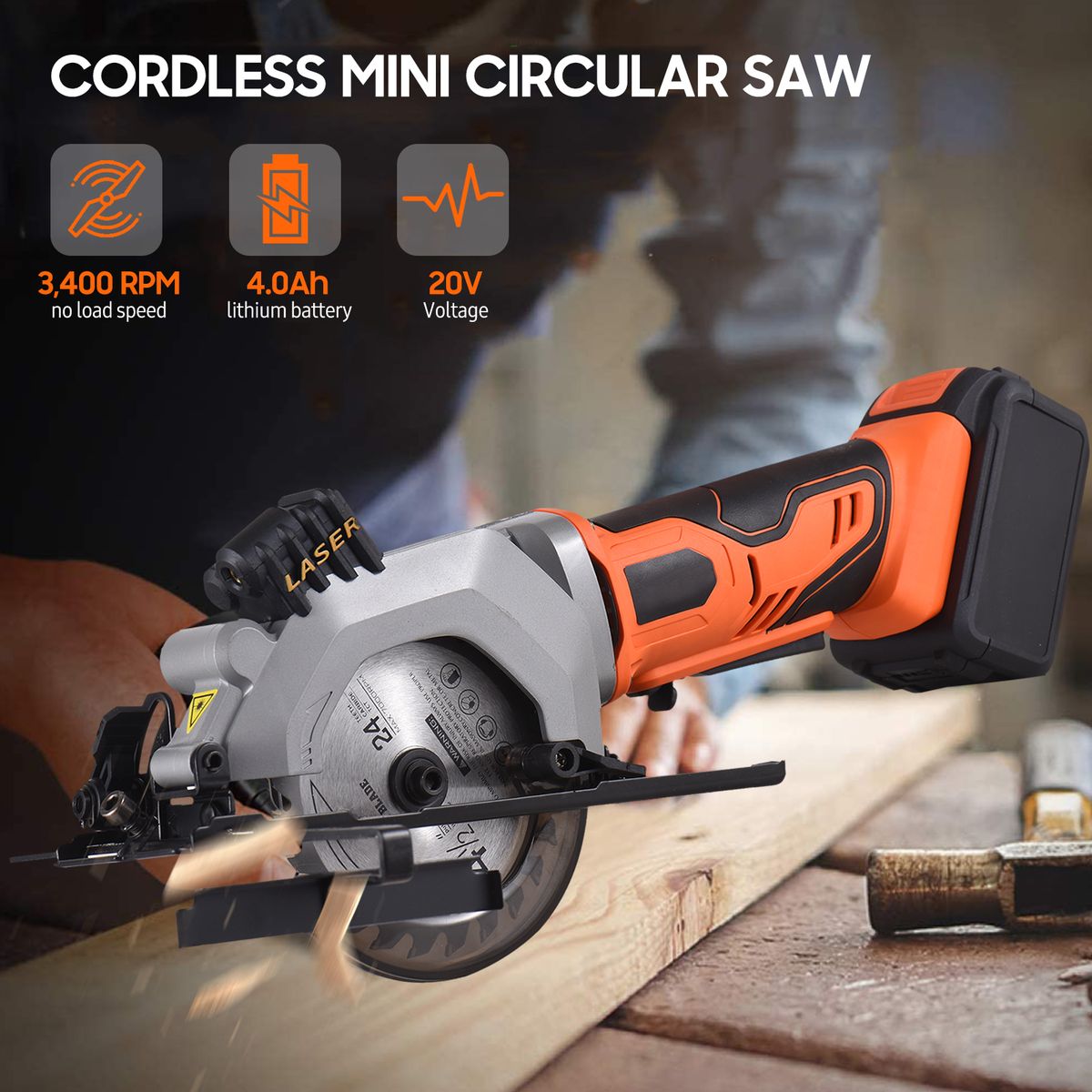 Professional Cordless Mini Circular Saw 20V 3400RPM Circular
