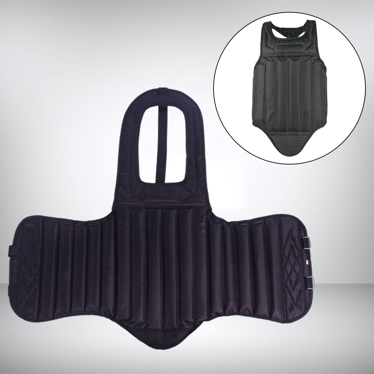 Karate Chest Guard Taekwondo Protector Rib  Black S