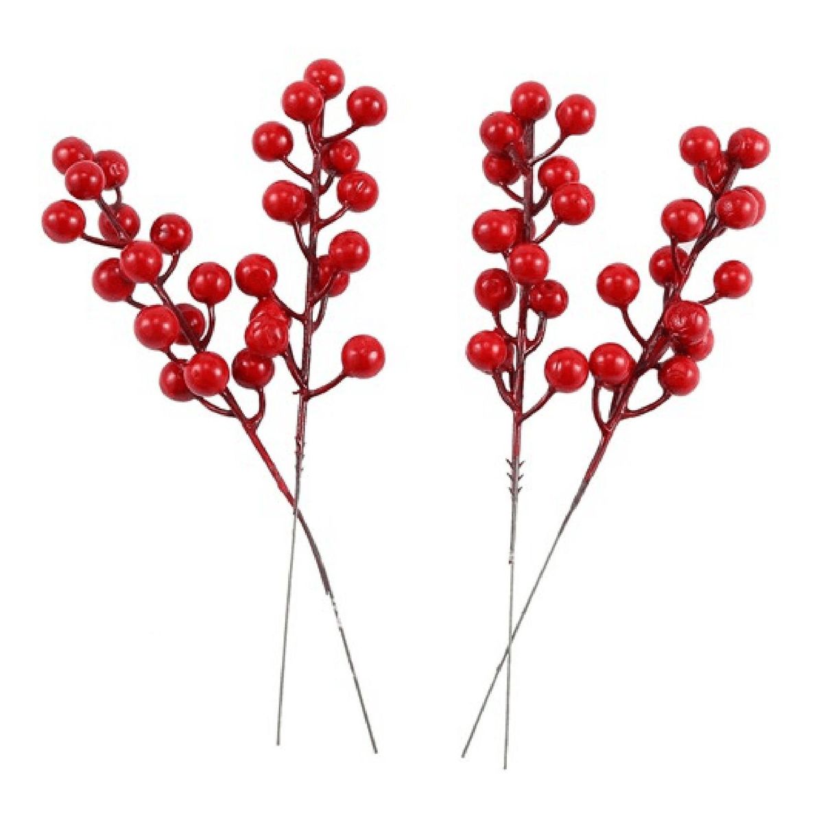 Red Berry Stems,24 Pack 7.9 Inch Artificial Christmas