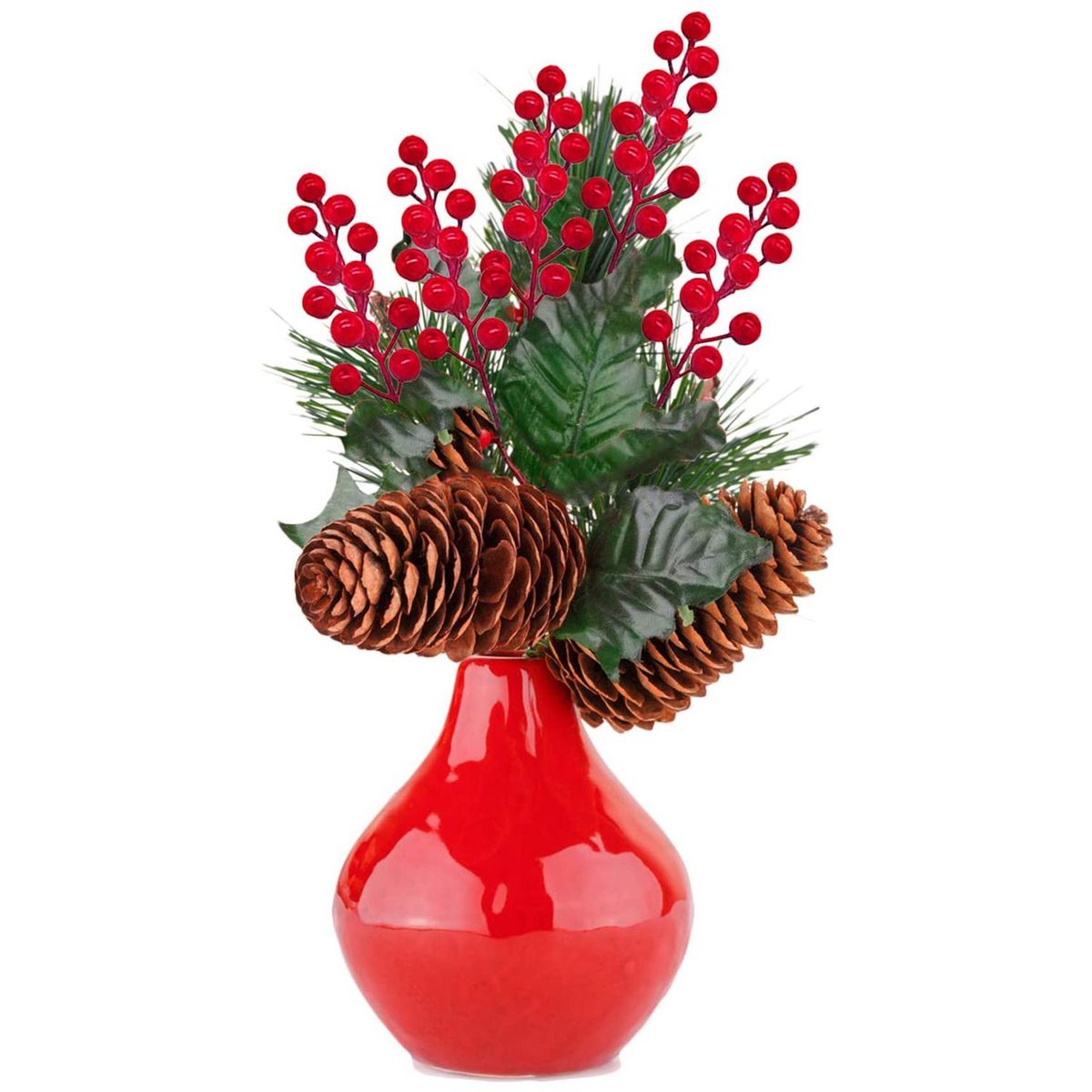 Red Berry Stems,24 Pack 7.9 Inch Artificial Christmas