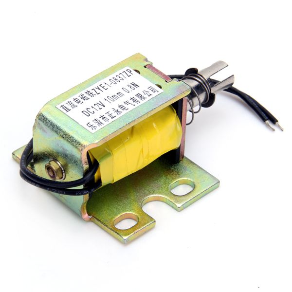 DC 12V 10mm Stroke Open Frame Push Solenoid Electromagnet