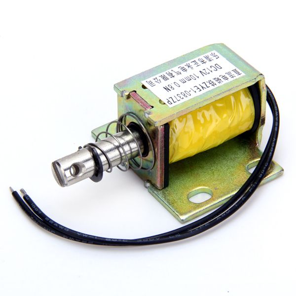 DC 12V 10mm Stroke Open Frame Push Solenoid Electromagnet