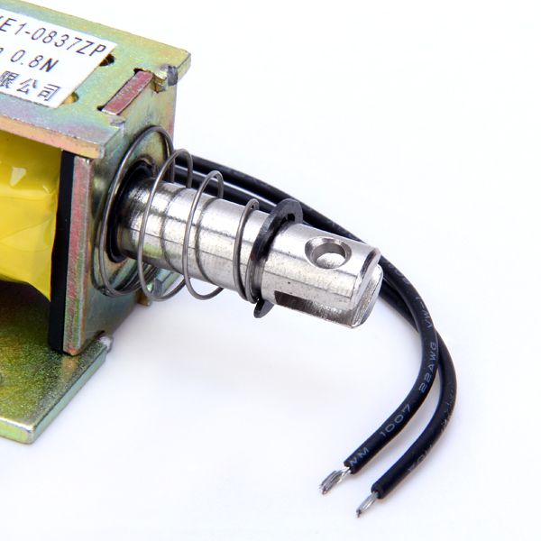 DC 12V 10mm Stroke Open Frame Push Solenoid Electromagnet