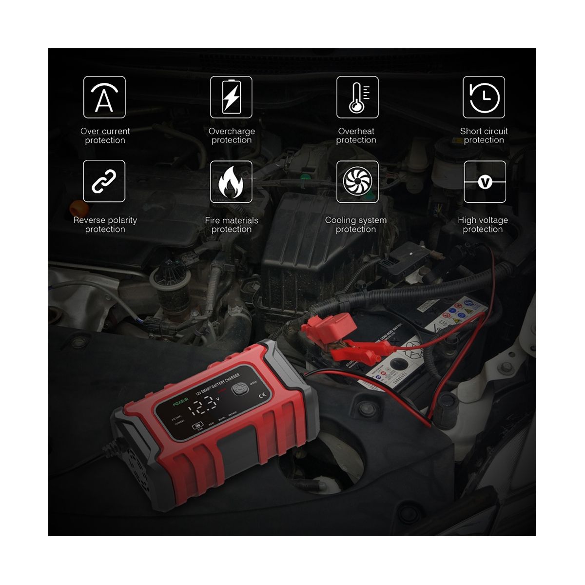 Car Battery Charger 12V 6A for Automotive Electric