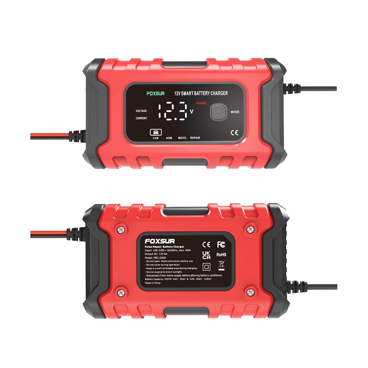 Car Battery Charger 12V 6A for Automotive Electric