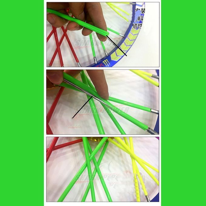 36P S/SET  Olorful Bike Motor Y Le Mountain Bike MTB Wheel Spokes Sleeve Tube-white