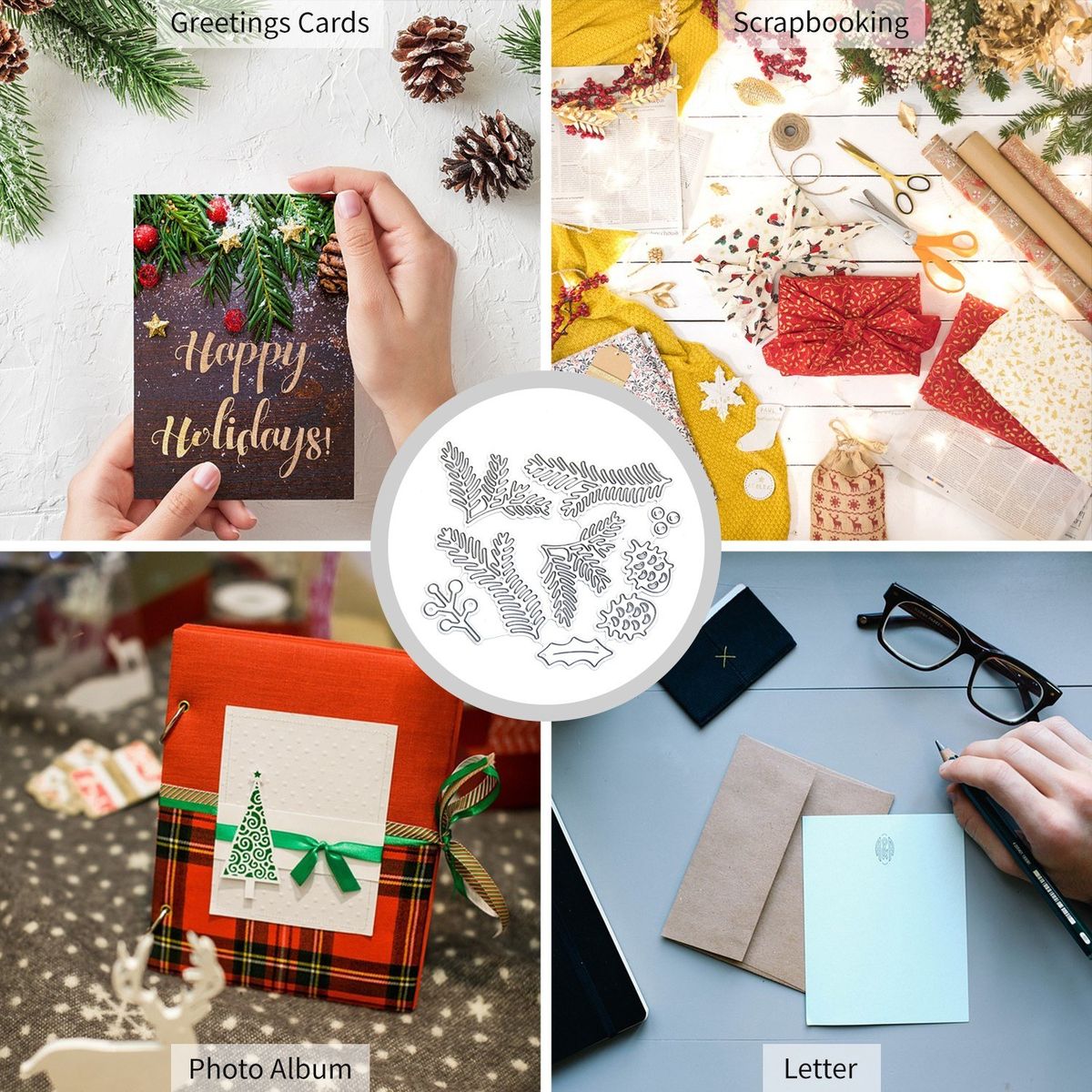 Christmas Metal Cutting Dies Leaves Shape Cutting Die For
