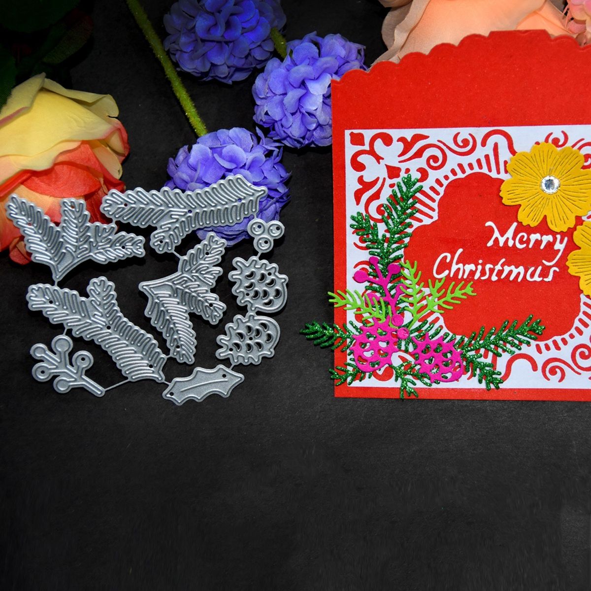 Christmas Metal Cutting Dies Leaves Shape Cutting Die For