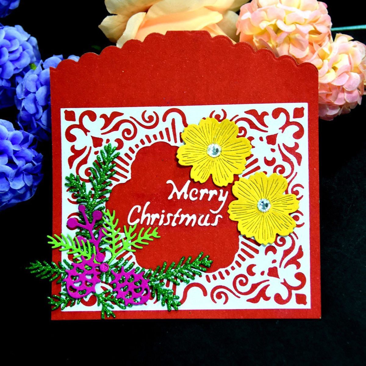 Christmas Metal Cutting Dies Leaves Shape Cutting Die For
