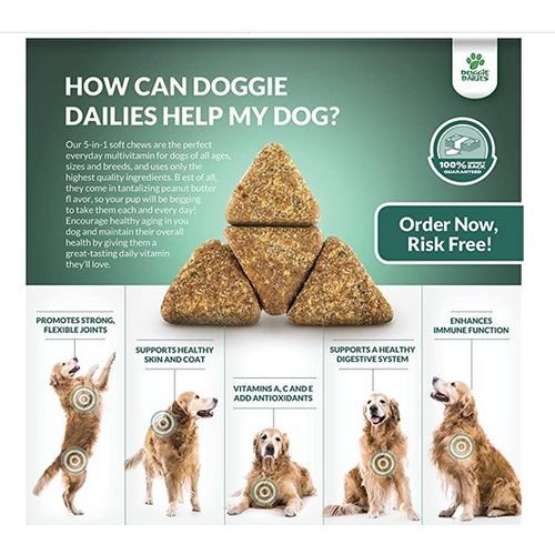 5 In 1 Multivitamin For Dogs, 225 Soft Chews