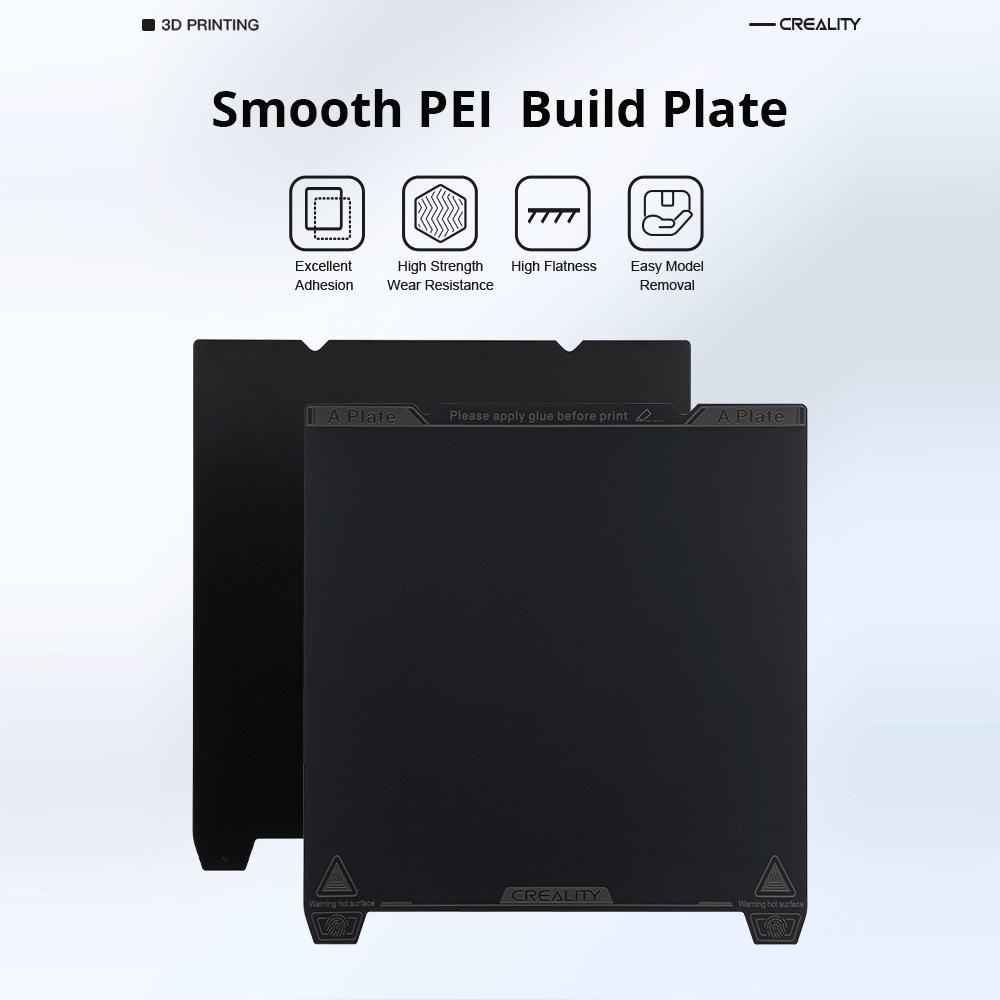 Creality K1 Smooth PEI Build Plate Kit Strong Magetic Spring Steel Heat Bed for Ender-3 S1/Ender-3 S1 Pro/Ender-5 S1/K1 3D Printers with Double Handles Ahesion Back for PLA ABS ASA PETG TPU PC PA   Filament