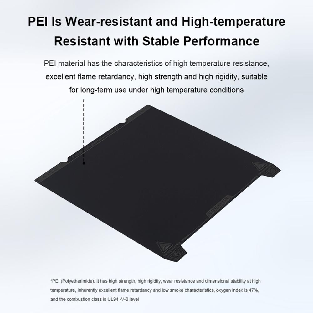 Creality K1 Smooth PEI Build Plate Kit Strong Magetic Spring Steel Heat Bed for Ender-3 S1/Ender-3 S1 Pro/Ender-5 S1/K1 3D Printers with Double Handles Ahesion Back for PLA ABS ASA PETG TPU PC PA   Filament