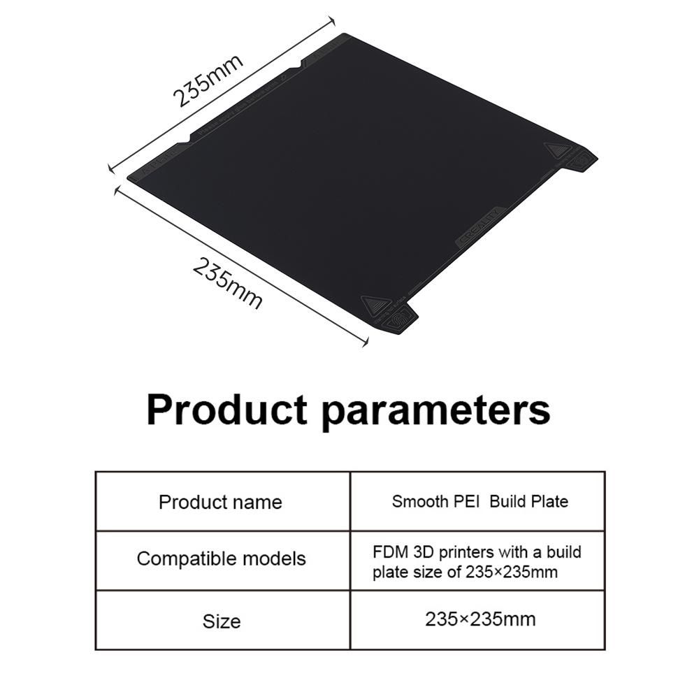 Creality K1 Smooth PEI Build Plate Kit Strong Magetic Spring Steel Heat Bed for Ender-3 S1/Ender-3 S1 Pro/Ender-5 S1/K1 3D Printers with Double Handles Ahesion Back for PLA ABS ASA PETG TPU PC PA   Filament
