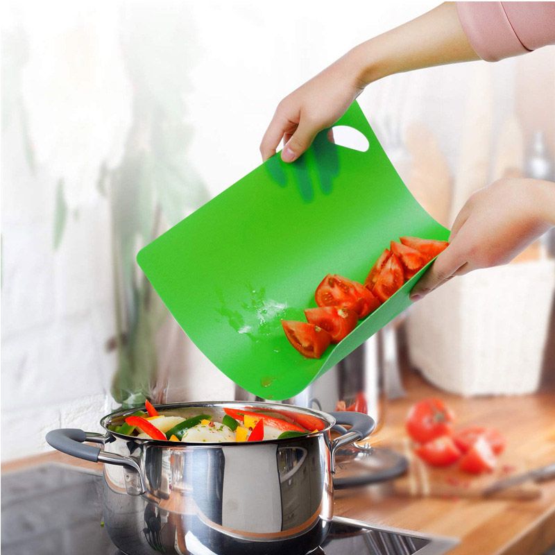 6 Pcs Flexible Plastic Cutting Board Mats Set Colored Kitchen Mats