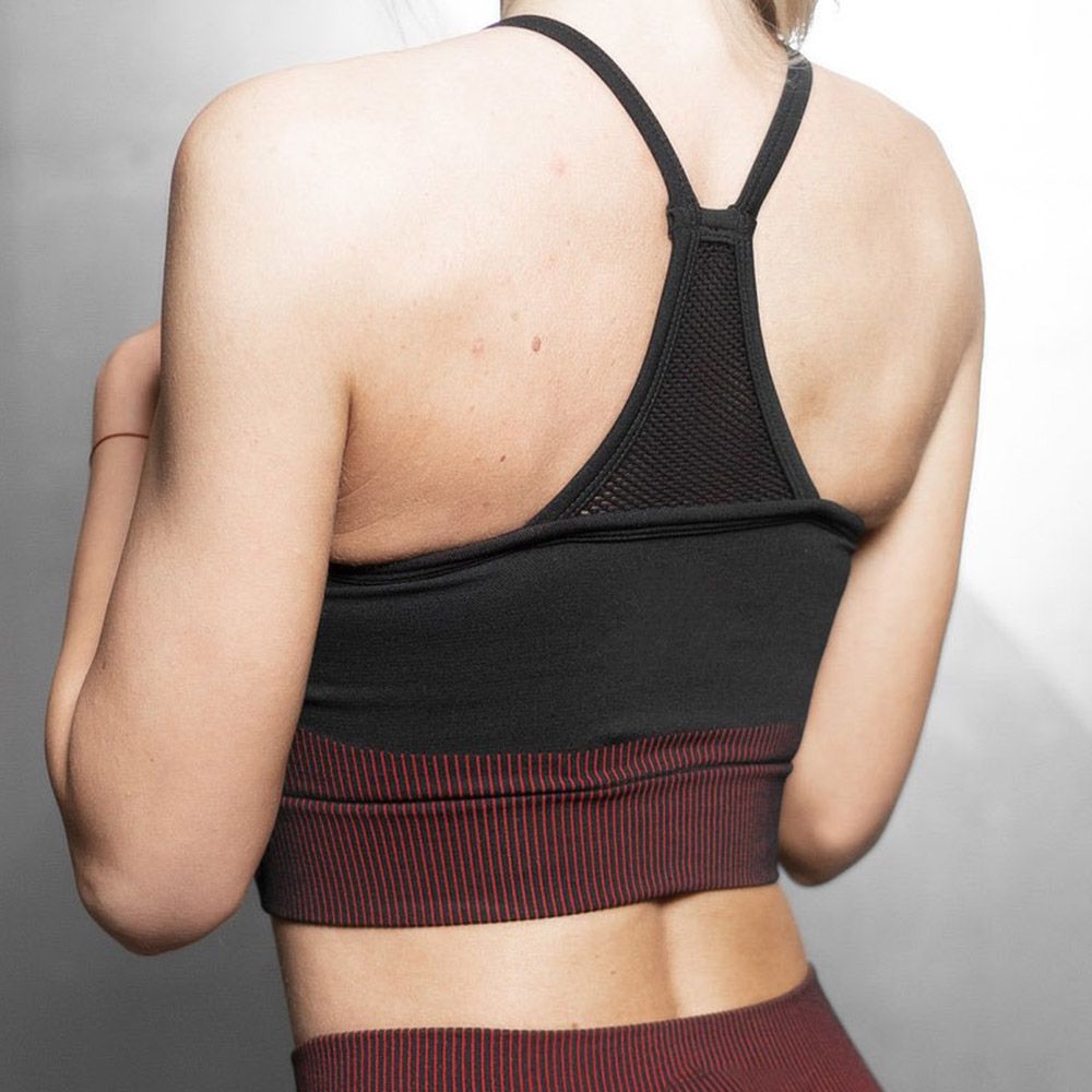 Sports Bra Padded Cross Back Breathable Mesh Stretchable