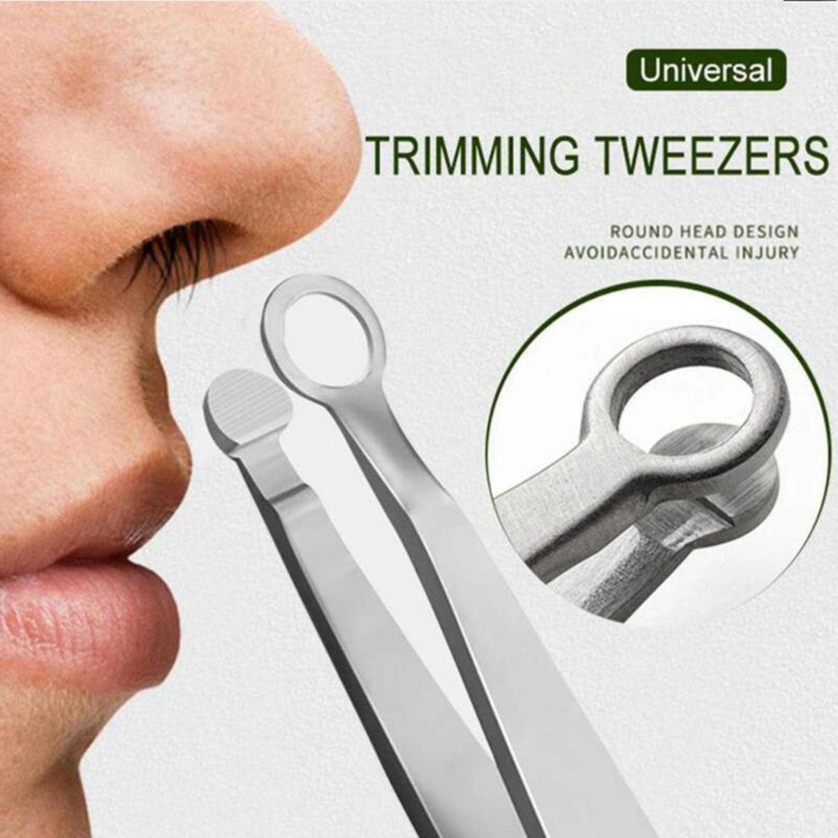 Stainless Steel Nose Hair Trimming Tweezers Shaving Trimmer For Nose