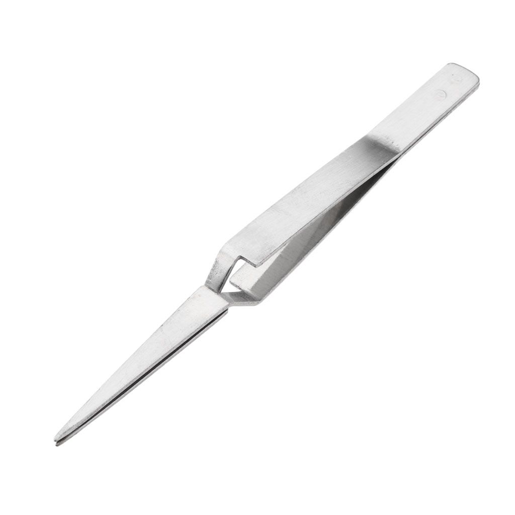 Convenient Stainless Steel Cross Lock Fiber Grip  Tweezers
