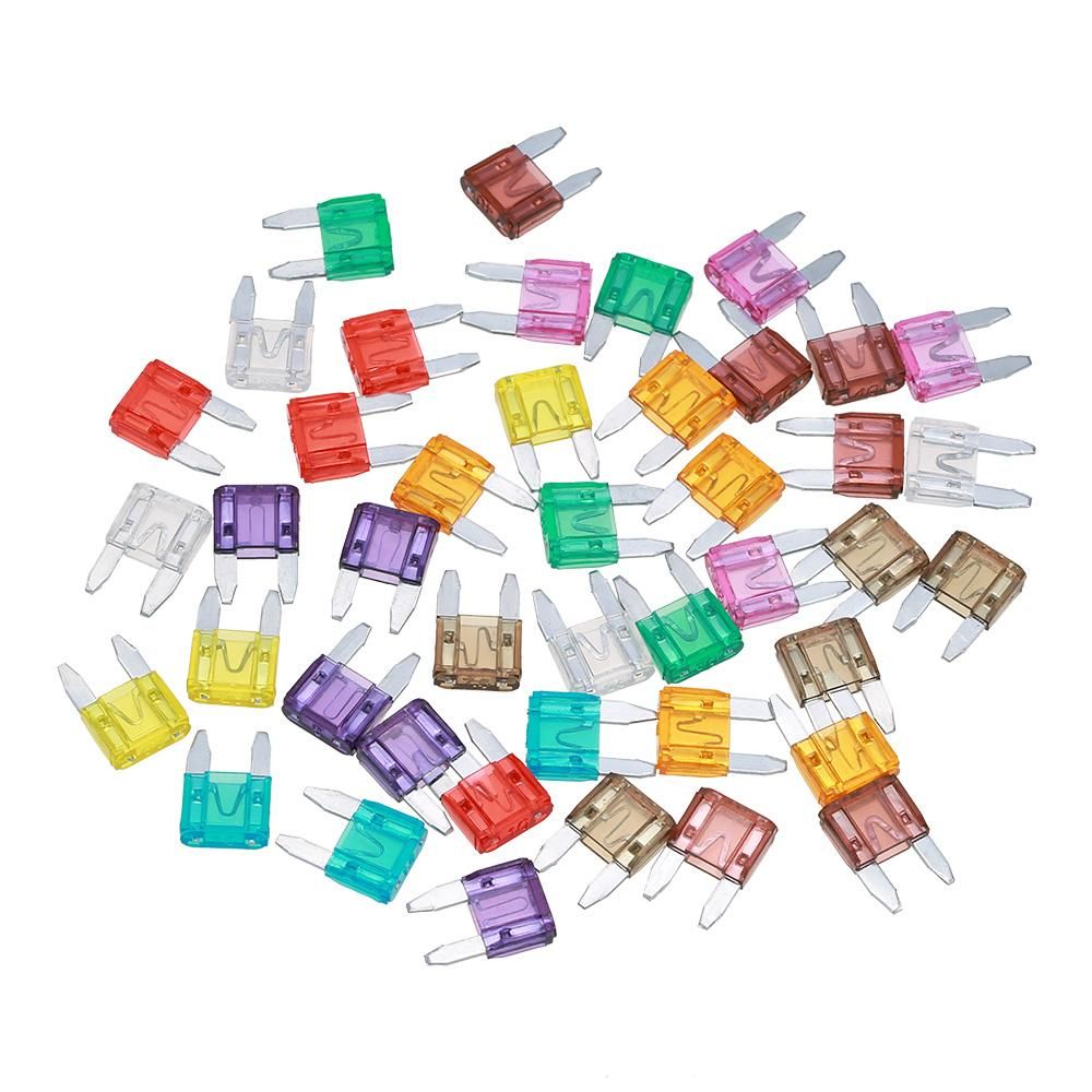 100pcs Mini Blade Fuses Auto Car Truck Assortment Fuse Kit 2A 3A 5A 7.5A 10A 15A 20A 25A 30A 35A