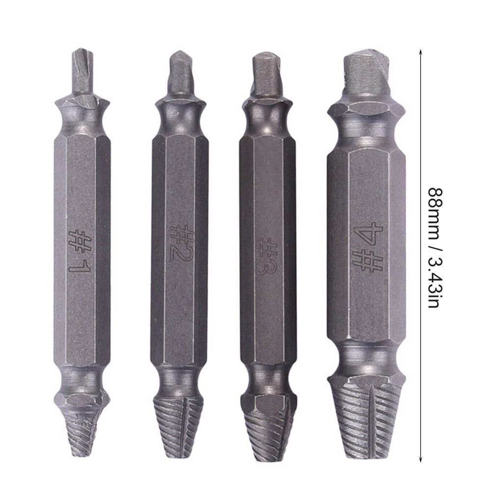 4Pcs/set Damaged Screwdriver Extractor Set Broken Screw Bolt Remover Puller