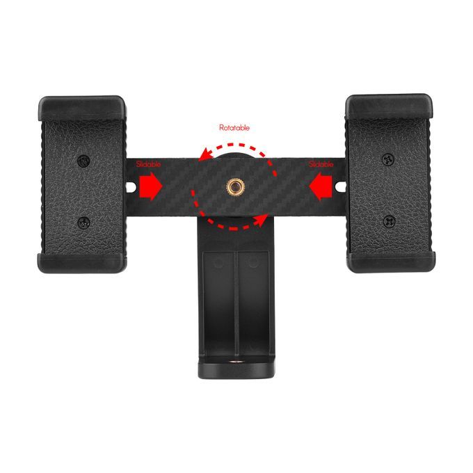 Double Phone Holder Tripod Mount Adapter Horizontal