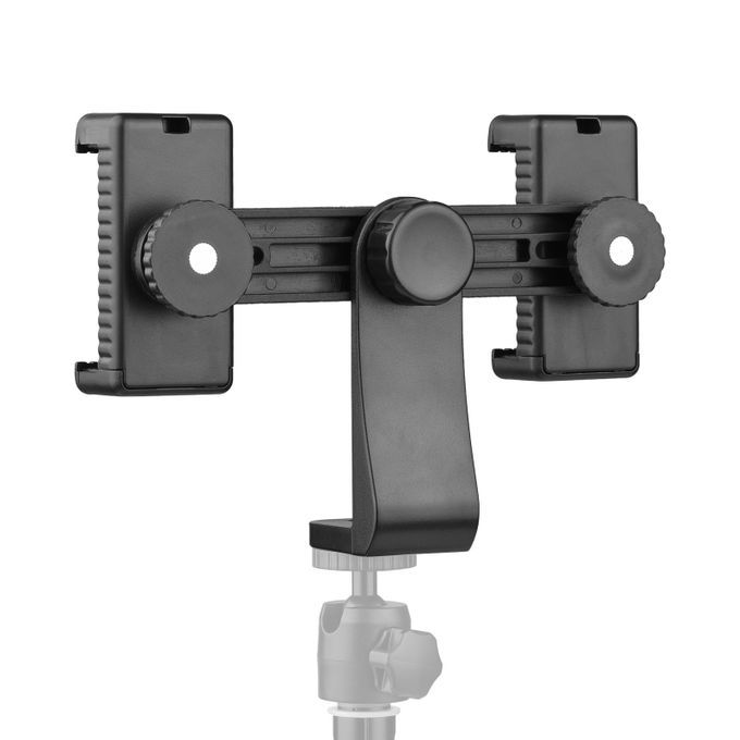 Double Phone Holder Tripod Mount Adapter Horizontal