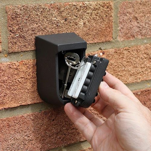 Outdoor Key Storage Lock Box, Combination Password Key Safe Box, Resettable Code Key Holder,   Safety Password Security Lock, Key Storage Boxes, Wall Mount Key Safe Box KS004 10 Digit Storage Key For Security 1pcs Black