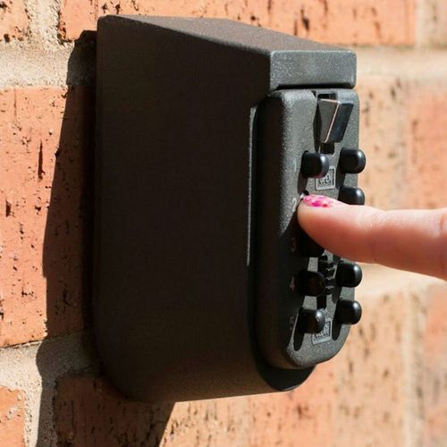 Outdoor Key Storage Lock Box, Combination Password Key Safe Box, Resettable Code Key Holder,   Safety Password Security Lock, Key Storage Boxes, Wall Mount Key Safe Box KS004 10 Digit Storage Key For Security 1pcs Black