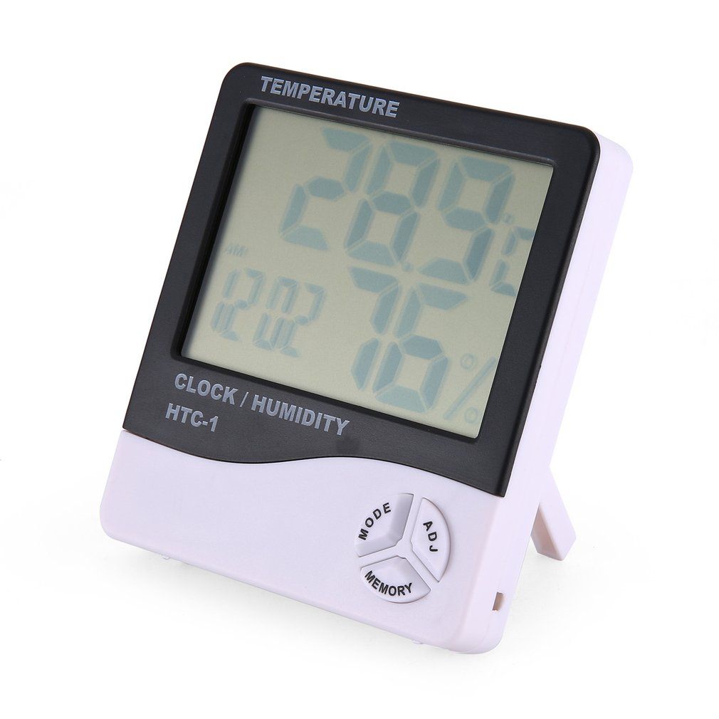 HTC-1 Thermohygrometer Single Temperature Large Screen Household Electronic Thermohygrometer With Alarm Clock