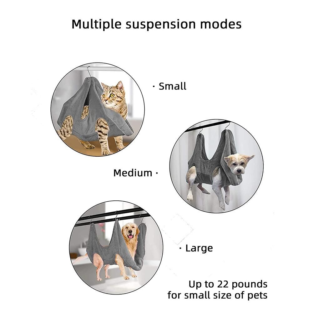 Pet Grooming Hammock Helper, Nail Clipper Restraint Bag for Cat Dog, Drying Towel for Combing Bathing Washing(Large)