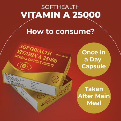 Vitamin A 25000IU Capsules - 3 X 10 Capsules