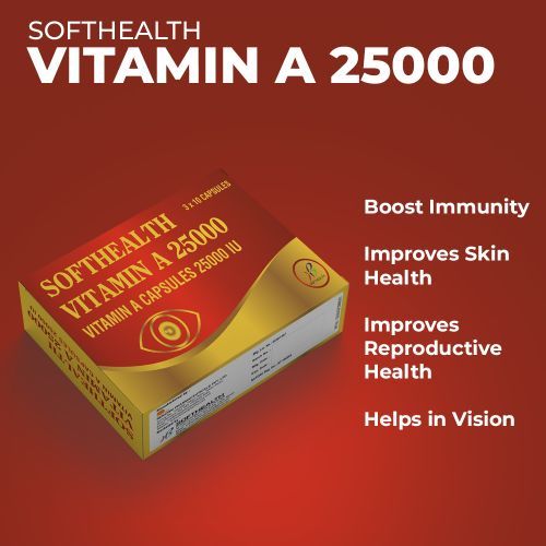 Vitamin A 25000IU Capsules - 3 X 10 Capsules