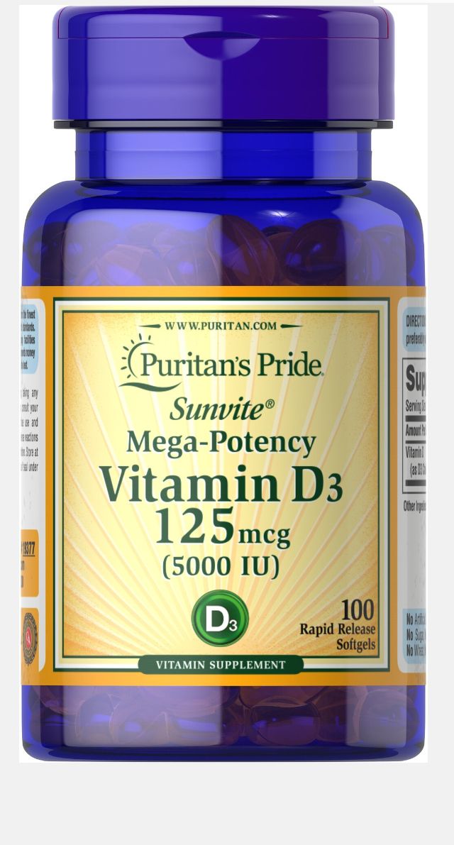 Vitamin D3 5000 IU X100 Softgels